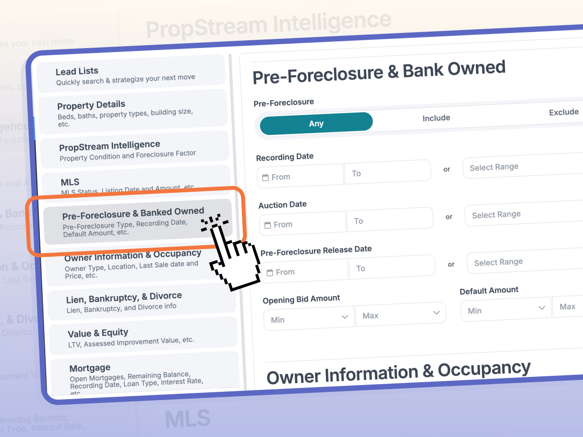 real estate ai data pre-foreclosure
